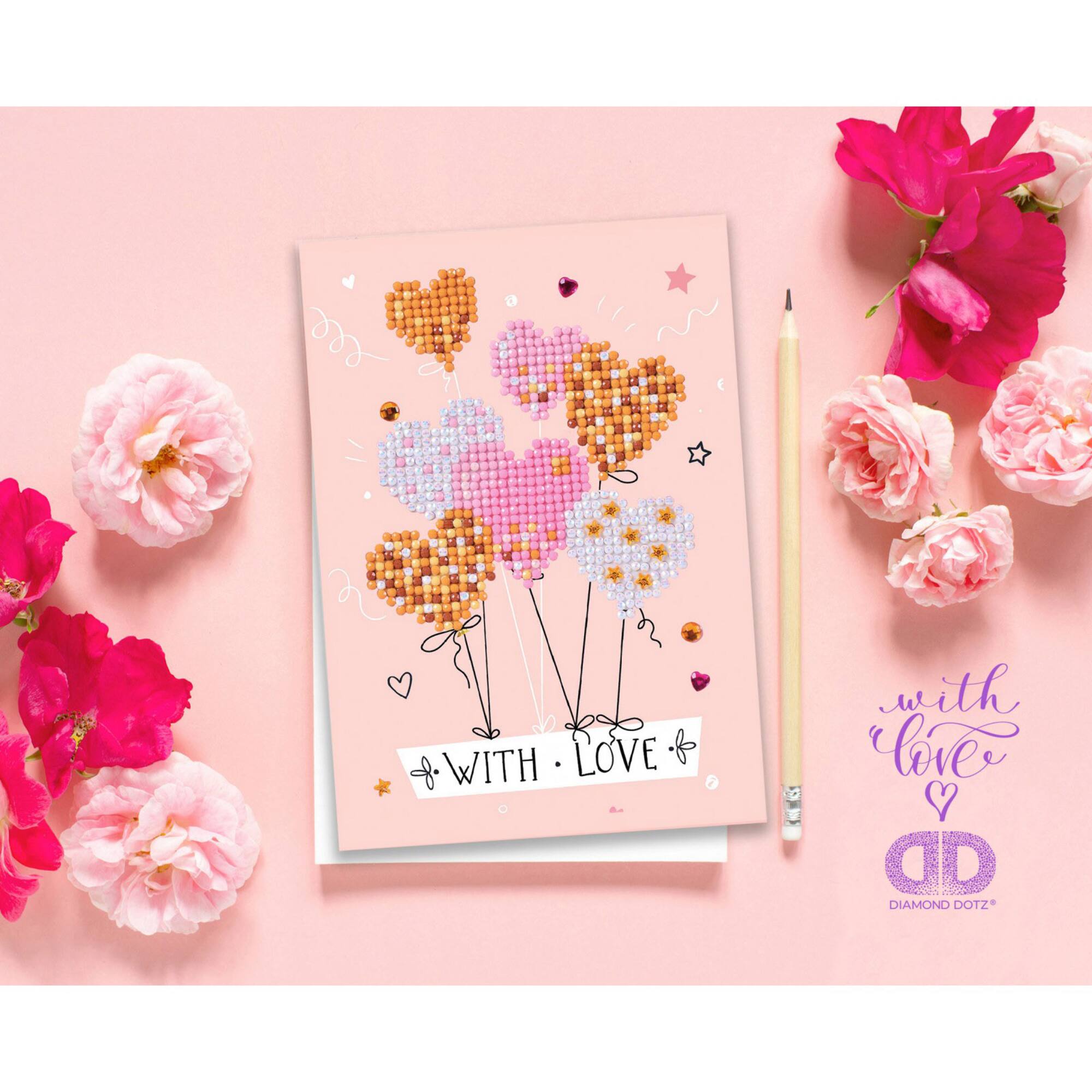 Diamond Dotz® Love Balloons Diamond Painting Greeting Card Kit